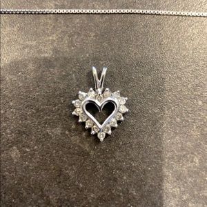 10k gold heart with diamond surround necklace